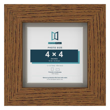 Dark Oak 5 x 5 inch picture frame with a Dawn Grey mount for a 4 x 4 inch photo