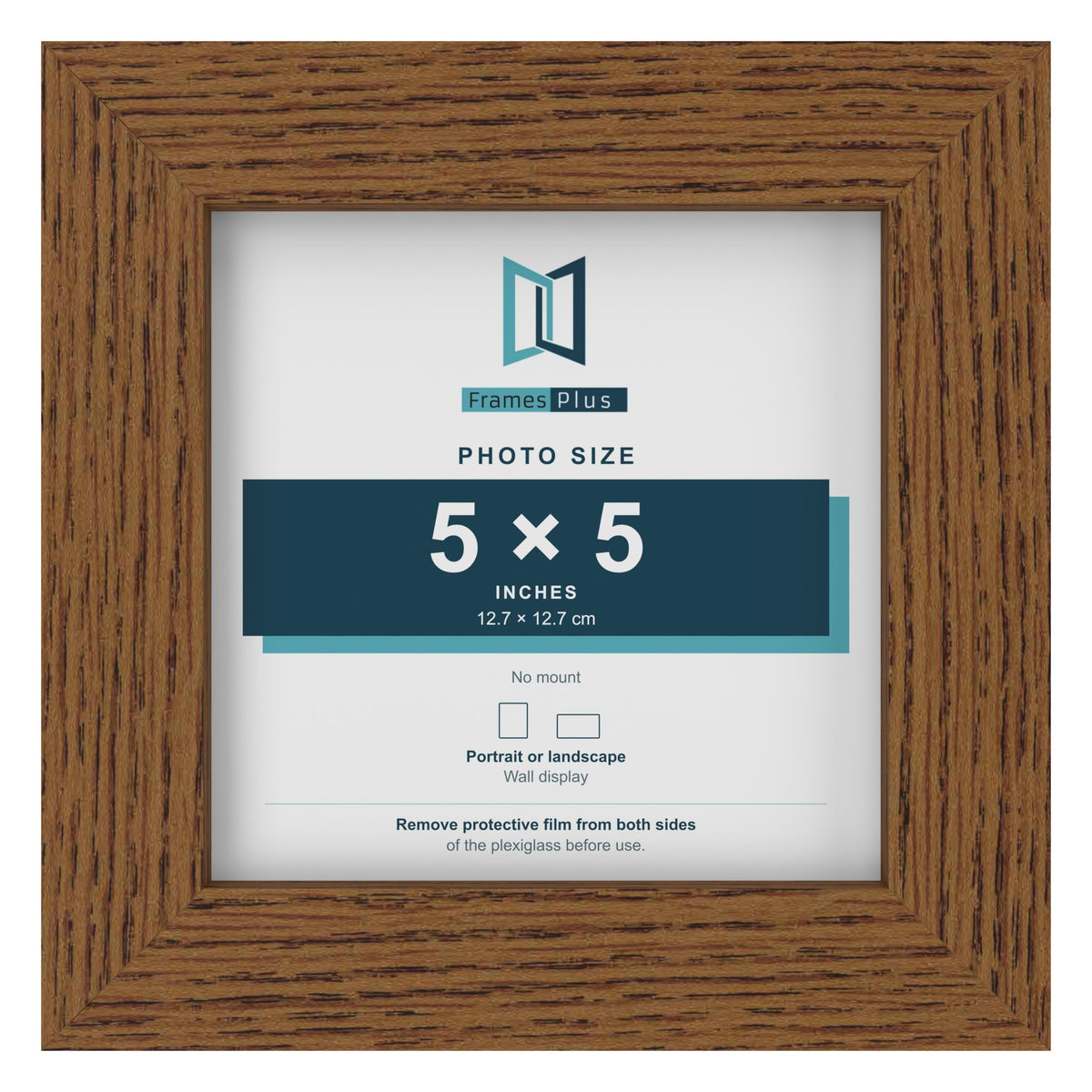 Dark Oak picture frame for a 5 x 5 inch photo