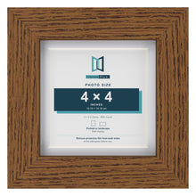 Dark Oak 5 x 5 inch picture frame with a white mount for a 4 x 4 inch photo