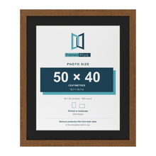 Dark Oak 60 x 50 cm picture frame with a black mount for a 50 x 40 cm photo
