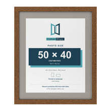 Dark Oak 60 x 50 cm picture frame with a Dawn Grey mount for a 50 x 40 cm photo