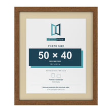 Dark Oak 60 x 50 cm picture frame with an ivory mount for a 50 x 40 cm photo