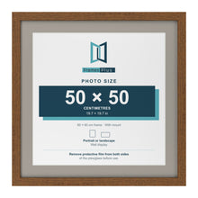 Dark Oak 60 x 60 cm picture frame with a Dawn Grey mount for a 50 x 50 cm photo