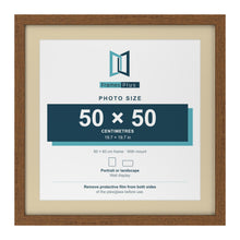 Dark Oak 60 x 60 cm picture frame with an ivory mount for a 50 x 50 cm photo