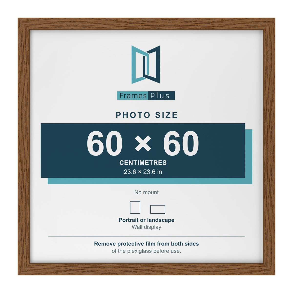 Dark Oak picture frame for a 60 x 60 cm photo