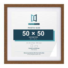 Dark Oak 60 x 60 cm picture frame with a white mount for a 50 x 50 cm photo