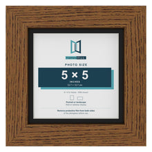 Dark Oak 6 x 6 inch picture frame with a black mount for a 5 x 5 inch photo