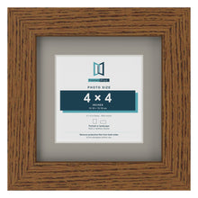Dark Oak 6 x 6 inch picture frame with a Dawn Grey mount for a 4 x 4 inch photo