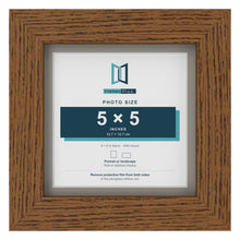 Dark Oak 6 x 6 inch picture frame with a Dawn Grey mount for a 5 x 5 inch photo