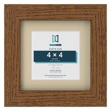 Dark Oak 6 x 6 inch picture frame with an ivory mount for a 4 x 4 inch photo
