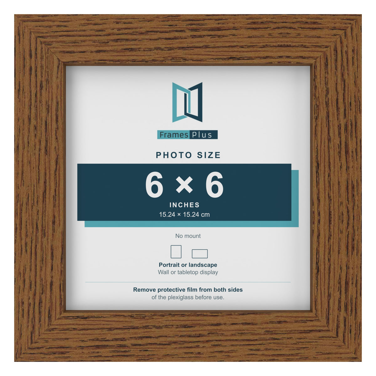 Dark Oak picture frame for a 6 x 6 inch photo