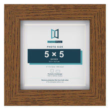 Dark Oak 6 x 6 inch picture frame with a white mount for a 5 x 5 inch photo