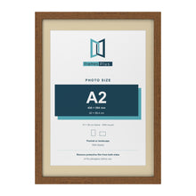 Dark Oak 70 x 50 cm picture frame with an ivory mount for an A2 photo