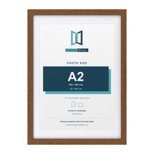 Dark Oak 70 x 50 cm picture frame with a white mount for an A2 photo
