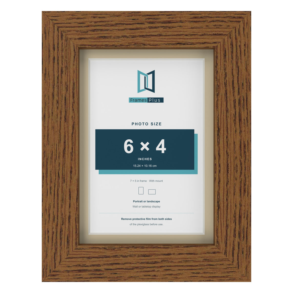 Dark Oak 7 x 5 inch picture frame with an ivory mount for a 6 x 4 inch photo
