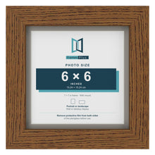 Dark Oak 7 x 7 inch picture frame with a Dawn Grey mount for a 6 x 6 inch photo