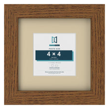 Dark Oak 7 x 7 inch picture frame with an ivory mount for a 4 x 4 inch photo