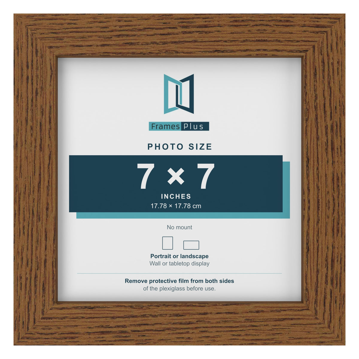 Dark Oak picture frame for a 7 x 7 inch photo