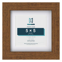 Dark Oak 7 x 7 inch picture frame with a white mount for a 5 x 5 inch photo