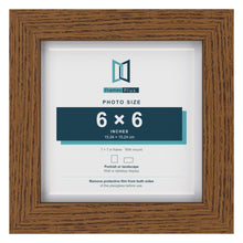 Dark Oak 7 x 7 inch picture frame with a white mount for a 6 x 6 inch photo