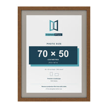 Dark Oak 80 x 60 cm picture frame with a Dawn Grey mount for a 70 x 50 cm photo