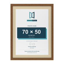Dark Oak 80 x 60 cm picture frame with an ivory mount for a 70 x 50 cm photo