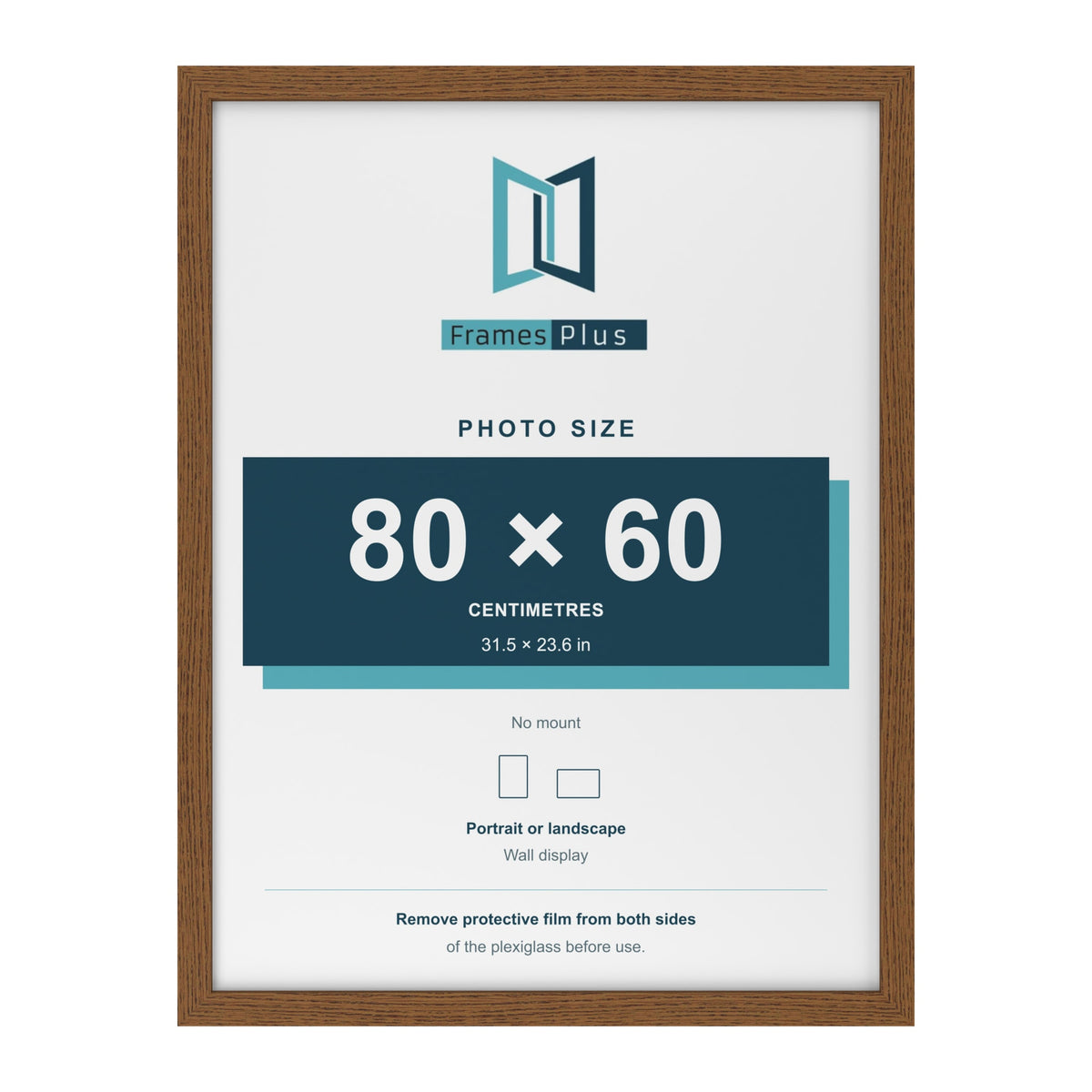 Dark Oak picture frame for a 80 x 60 cm photo