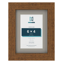 Dark Oak 8 x 6 inch picture frame with a Dawn Grey mount for a 6 x 4 inch photo