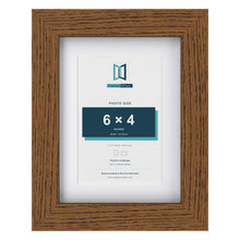 Dark Oak 8 x 6 inch picture frame with a white mount for a 6 x 4 inch photo
