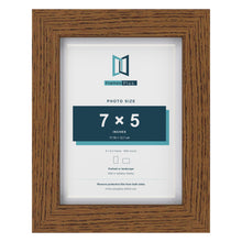 Dark Oak 8 x 6 inch picture frame with a white mount for a 7 x 5 inch photo