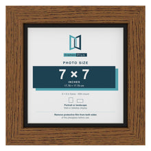 Dark Oak 8 x 8 inch picture frame with a black mount for a 7 x 7 inch photo