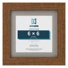 Dark Oak 8 x 8 inch picture frame with a Dawn Grey mount for a 6 x 6 inch photo