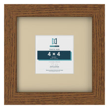 Dark Oak 8 x 8 inch picture frame with an ivory mount for a 4 x 4 inch photo