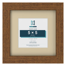 Dark Oak 8 x 8 inch picture frame with an ivory mount for a 5 x 5 inch photo