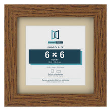 Dark Oak 8 x 8 inch picture frame with an ivory mount for a 6 x 6 inch photo