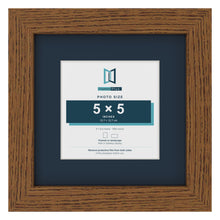 Dark Oak 8 x 8 inch picture frame with a Pacific Blue mount for a 5 x 5 inch photo