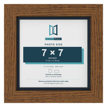 Dark Oak 8 x 8 inch picture frame with a Pacific Blue mount for a 7 x 7 inch photo