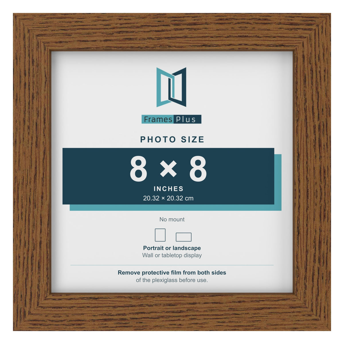 Dark Oak picture frame for a 8 x 8 inch photo