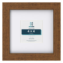 Dark Oak 8 x 8 inch picture frame with a white mount for a 4 x 4 inch photo