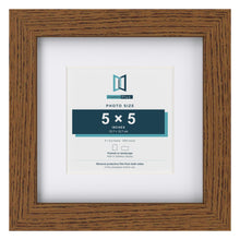 Dark Oak 8 x 8 inch picture frame with a white mount for a 5 x 5 inch photo