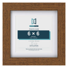 Dark Oak 8 x 8 inch picture frame with a white mount for a 6 x 6 inch photo