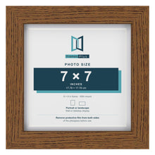 Dark Oak 8 x 8 inch picture frame with a white mount for a 7 x 7 inch photo