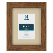 Dark Oak 9 x 7 inch picture frame with an ivory mount for a 6 x 4 inch photo