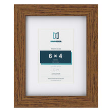 Dark Oak 9 x 7 inch picture frame with a white mount for a 6 x 4 inch photo