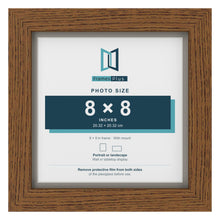 Dark Oak 9 x 9 inch picture frame with a Dawn Grey mount for an 8 x 8 inch photo