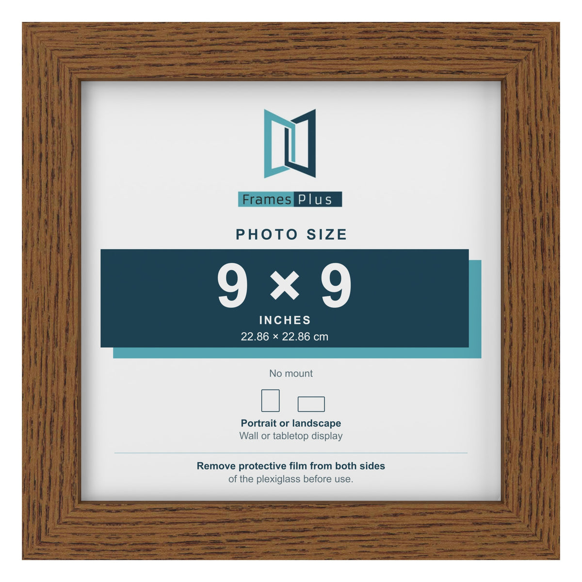Dark Oak picture frame for a 9 x 9 inch photo