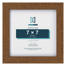 Dark Oak 9 x 9 inch picture frame with a white mount for a 7 x 7 inch photo