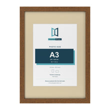 Dark Oak A2 picture frame with an ivory mount for an A3 photo
