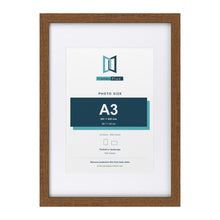 Dark Oak A2 picture frame with a white mount for an A3 photo