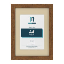 Dark Oak A3 picture frame with an ivory mount for an A4 photo